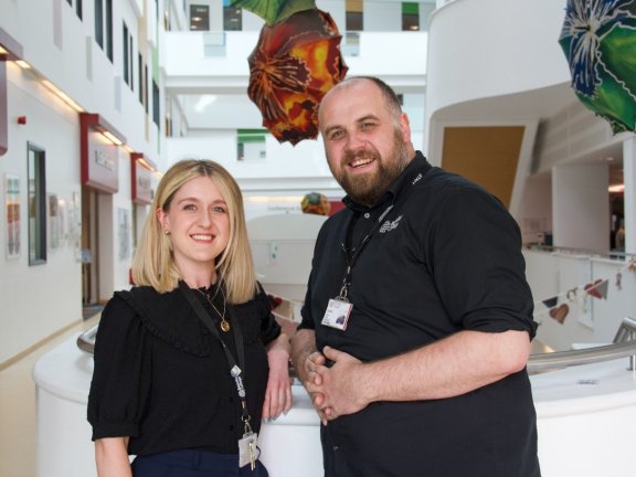 Holly Bentley (left) and Garry Lyon (right), Information Advisors at Barnsley College.