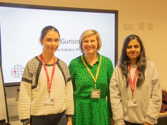 Nina Gunson, Sheffield Girls' High School Headmistress with Barnsley College Childcare and Education Professions students.