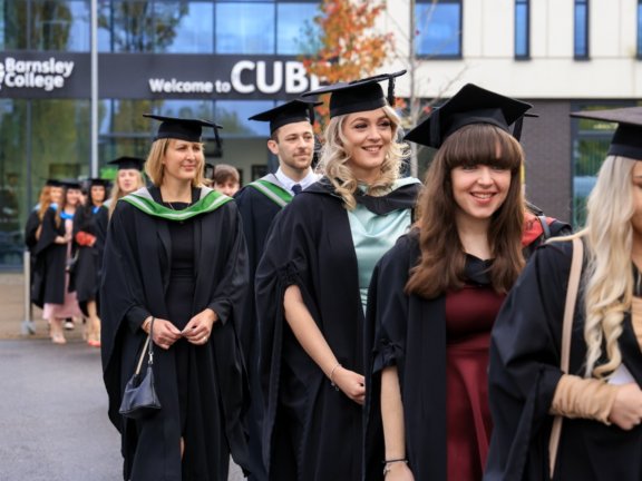 Barnsley College graduates celebrating their achievements at last year’s ceremony.