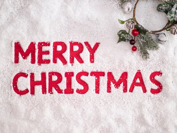 merry Christmas on white background