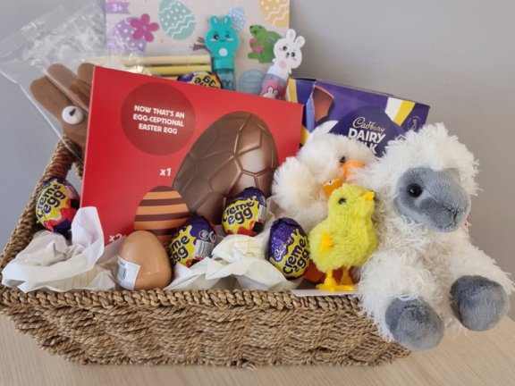 Raffle prize with easter eggs, toys and games