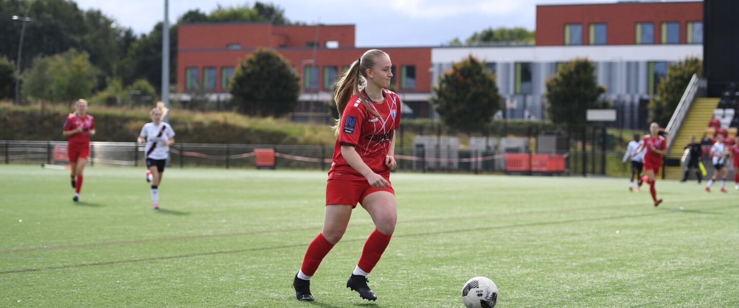 Photograph: Gracie playing against Lincon City FC.