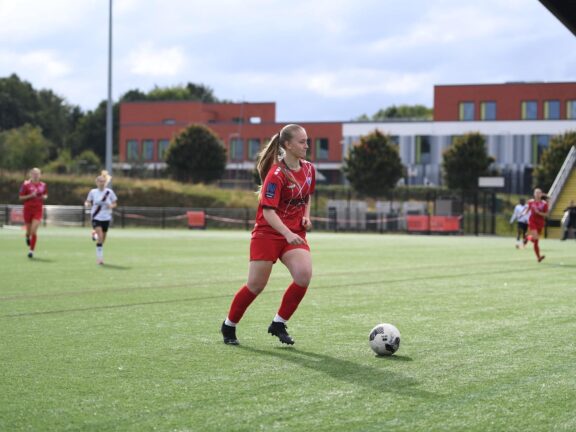 Photograph: Gracie playing against Lincon City FC.