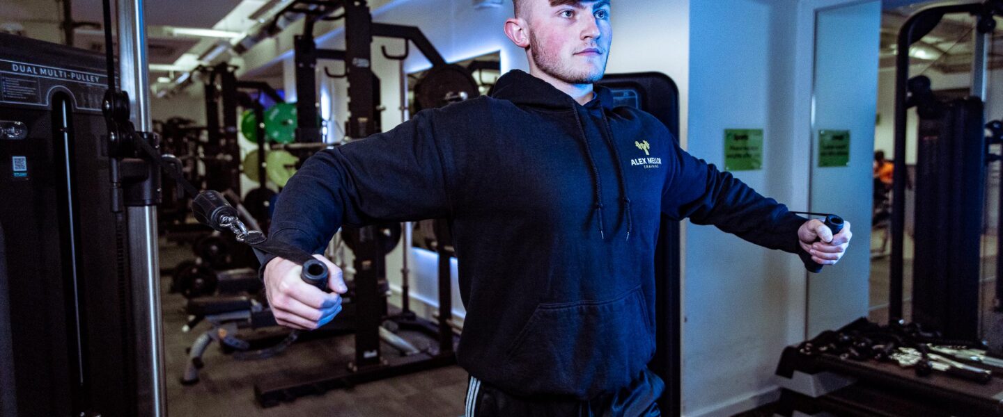 Man working out in gym