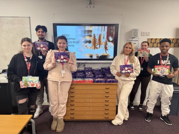 Level 1 and 2 Health and Social Care students with the selection boxes