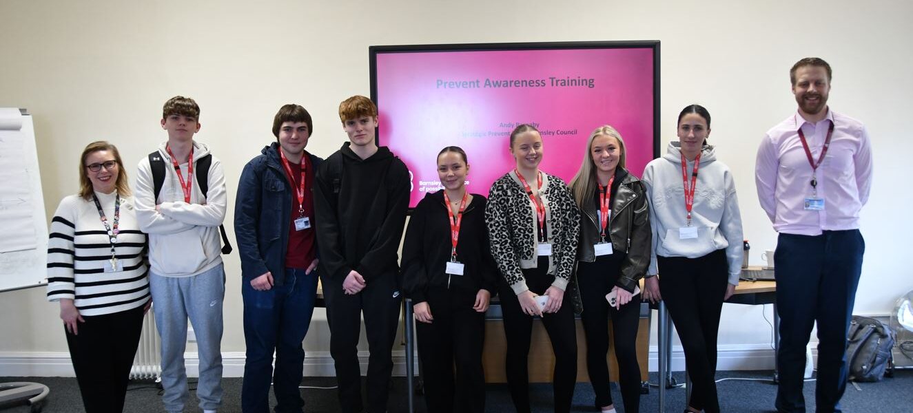 Lucy Evans and Andy Barnaby with Public Services students who attended the session.