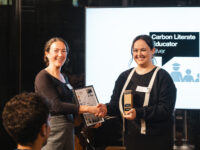 Head of Sustainability Sasha Beswick receives the Silver Carbon Literate Educator Award.