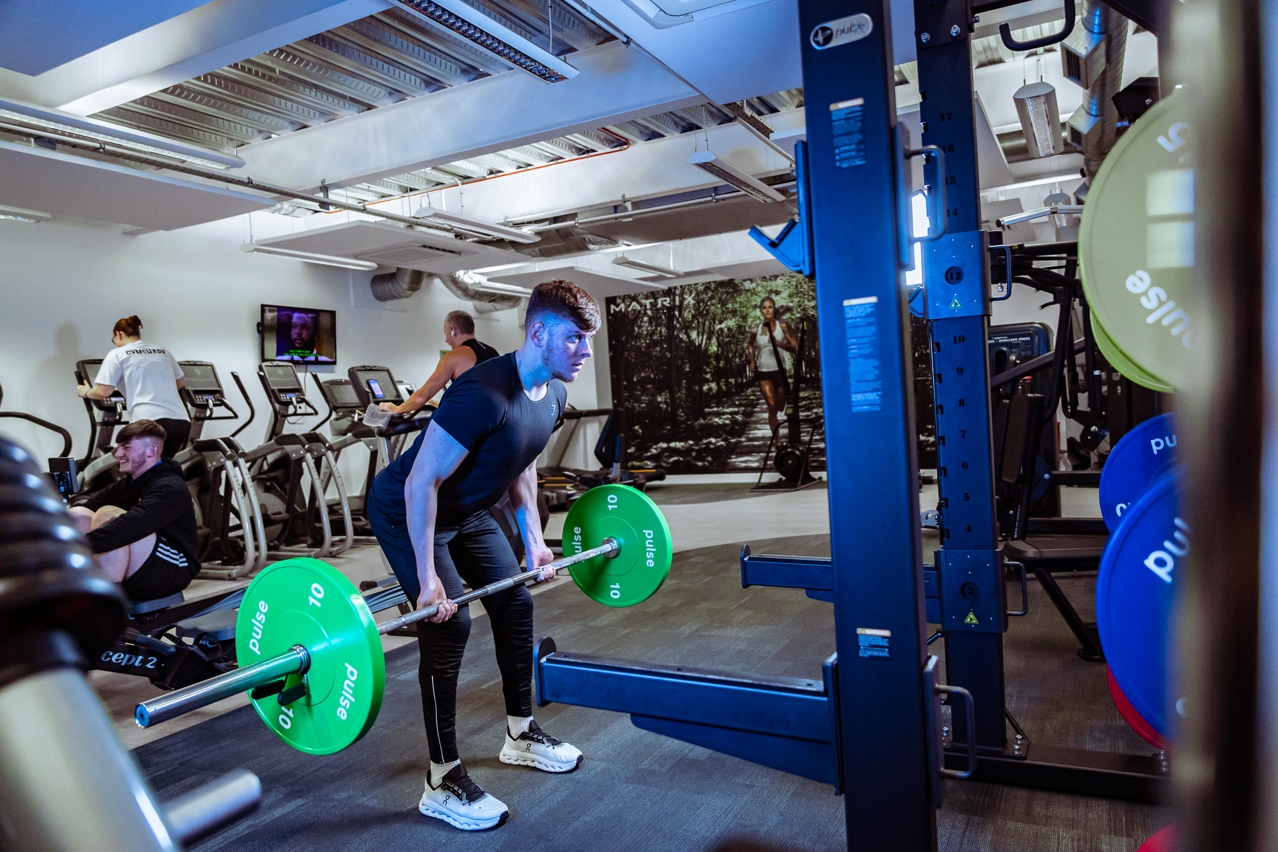 Man working out in Honeywell Sports Village Gym